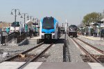 Metrolink San Bernardino Downtown Transit center with DMU #3402 to Redlands, SCAX #916 to Los Angeles, &, SCAX 889 (train 815) scheduled to Oceanside.